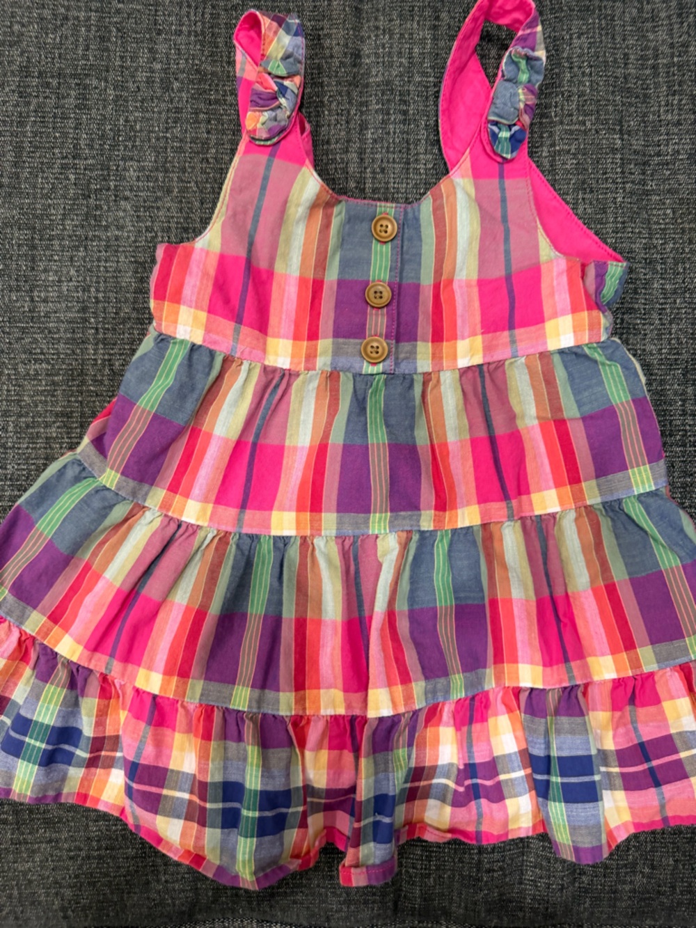 Janie and Jack Pink Multicolor Plaid Dress